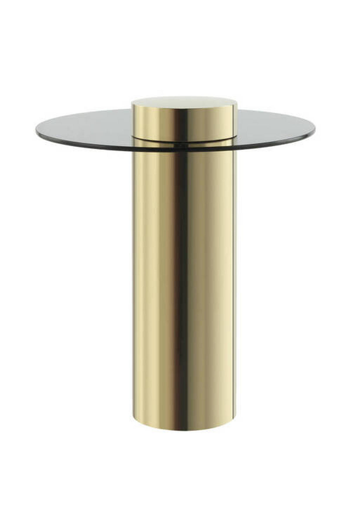 SIDOBORD i metall, glas 46/46/52 cm  - grå/guldfärgad, Modern, metall/glas (46/46/52cm) - Kayoom