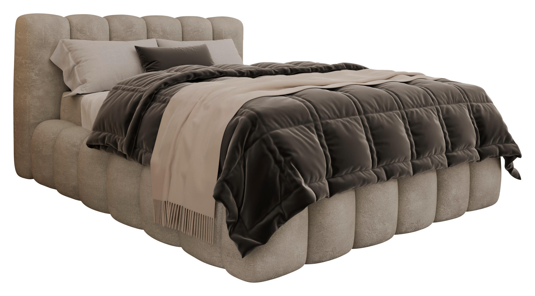 POLSTERBETT Lattenrost, Bettkasten Creme 140/200 cm  - Birkefarben/Creme, Trend, Holz/Kunststoff (140/200cm) - Esposa