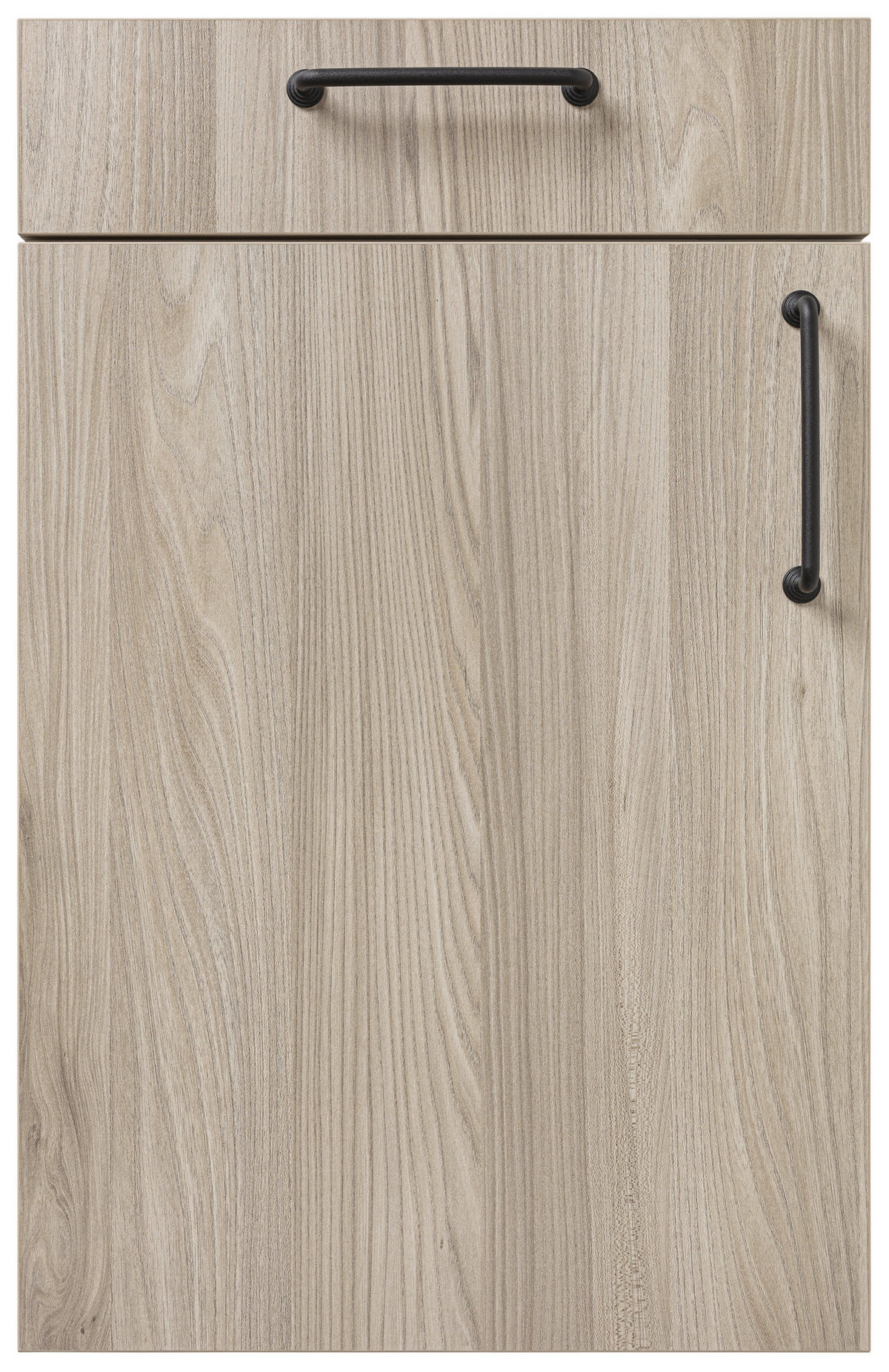 EINBAUKÜCHE   - Eichefarben/Schwarz, Design, Holzwerkstoff - Novel