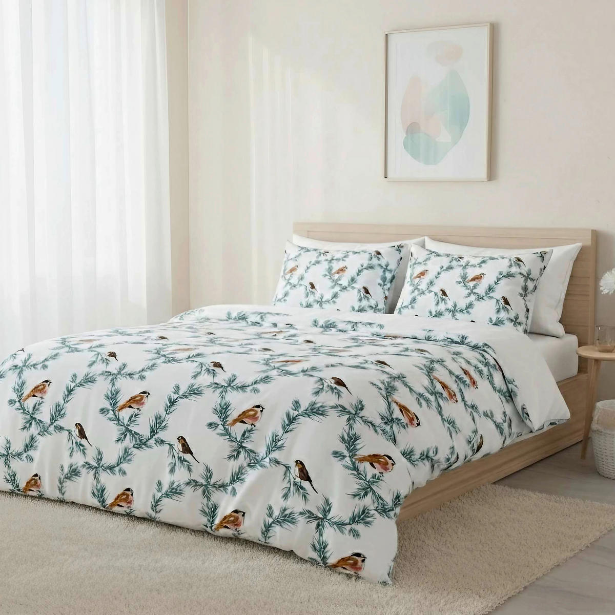 BETTWÄSCHE 135/200 cm  - Braun/Weiß, Basics, Textil (135/200cm)