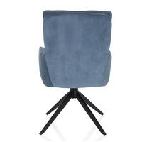 STOL MED ARMSTÖD  180° vridbar sits manchester  blå  - blå/svart, Modern, metall/textil (58/94/60cm) - MID.YOU