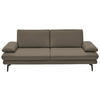 3-SITZER-SOFA in Leder Greige  - Greige/Schwarz, Design, Leder/Metall (222/86/104cm) - Dieter Knoll