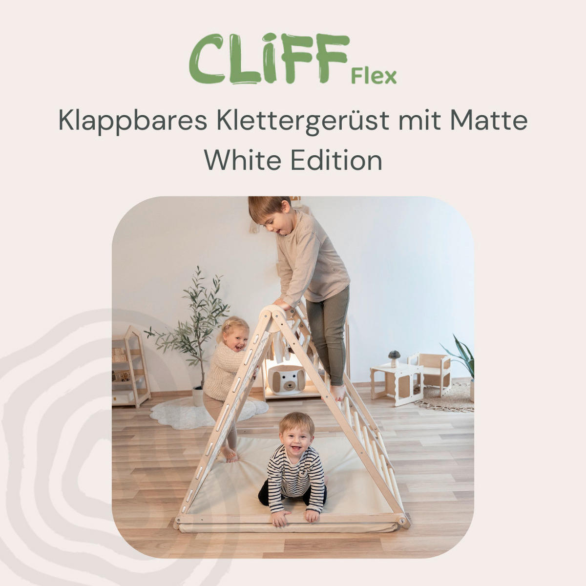 KLETTERGERÜST Klettergerüst Zebra klappbar/ 3 Farben  - Multicolor/Weiß, Basics, Holz (105/110/100cm) - CLIFF
