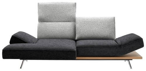 ECKSOFA in Flachgewebe Grau, Hellgrau  - Chromfarben/Hellgrau, Design, Holz/Textil (132/240cm) - Koinor