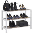 SCHUHREGAL 81/57/34 cm  - Edelstahlfarben/Weiß, Basics, Holzwerkstoff/Metall (81/57/34cm) - Carryhome