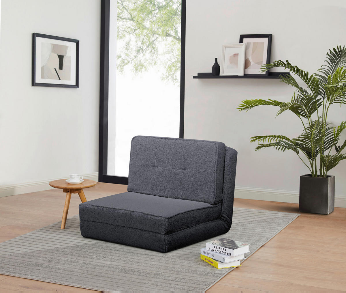 SCHLAFSESSEL in Teddystoff Grau  - Grau, MODERN, Textil (74/61,5/80cm) - MID.YOU