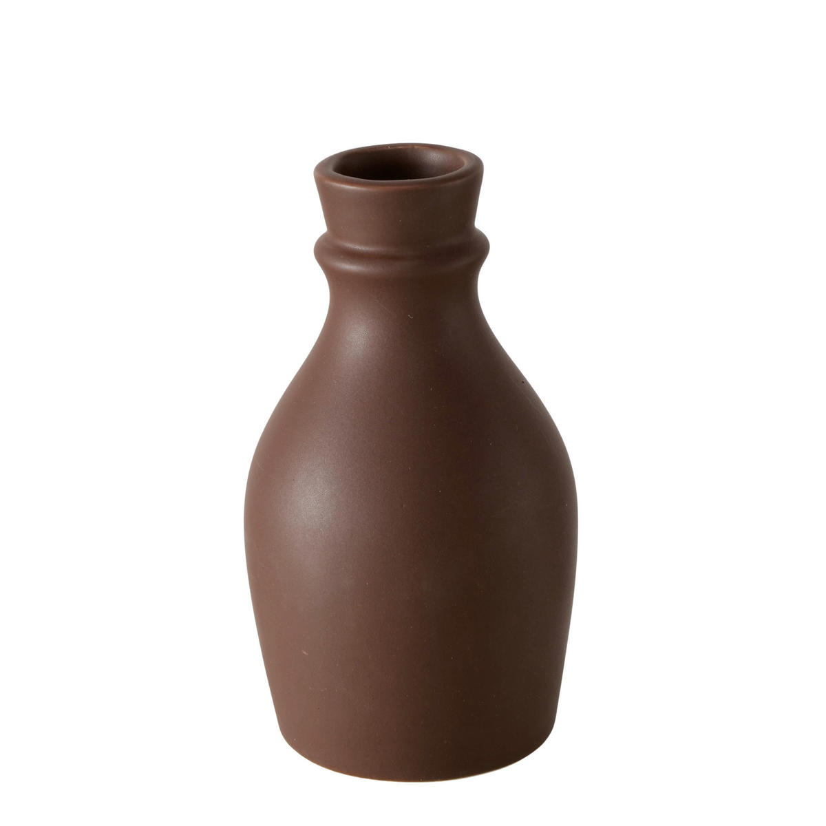 VASE 12 cm  - Dunkelbraun, Basics, Keramik (6,5/12cm) - Ambia Home