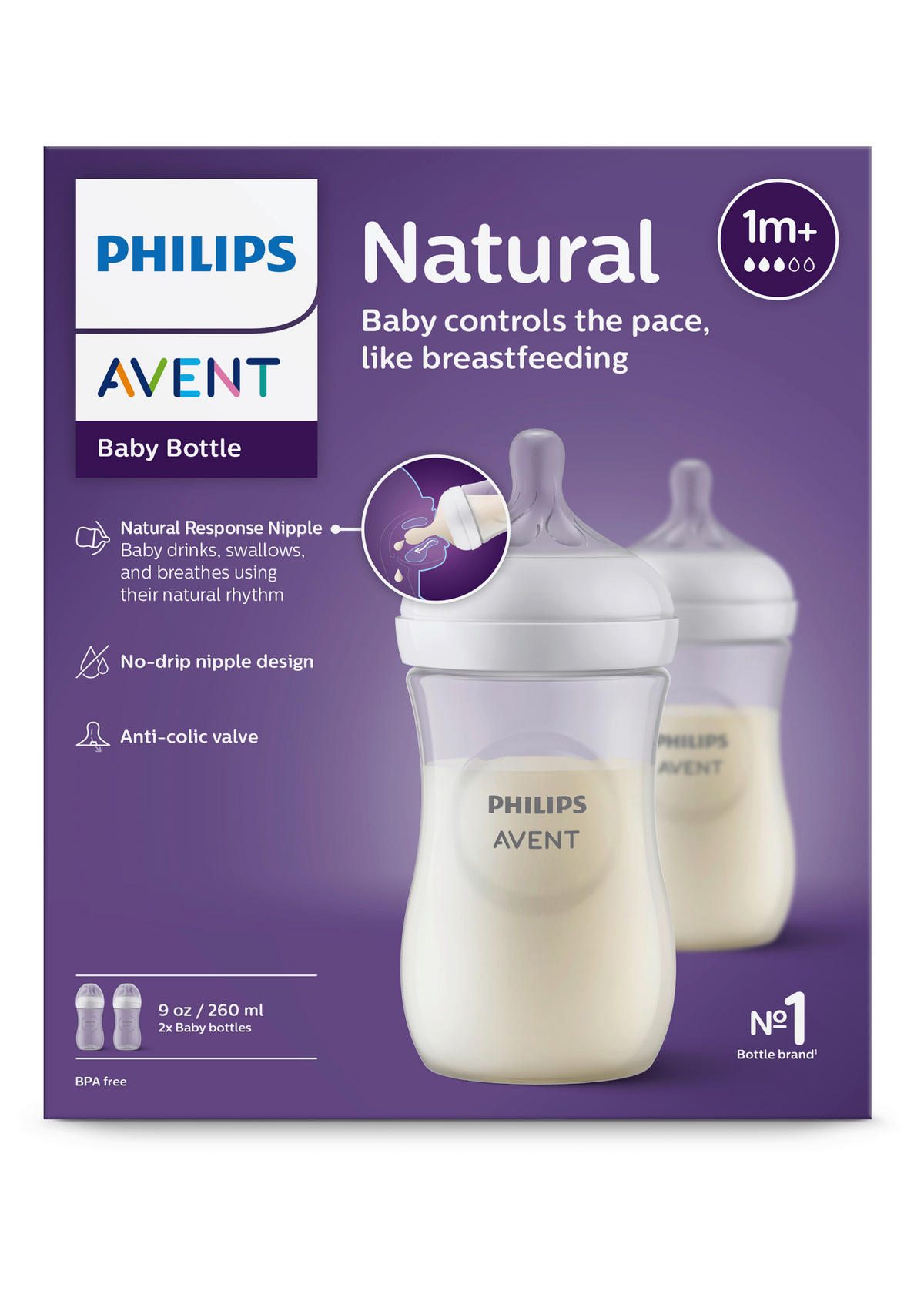 Philips AVENT Babyflasche Natural Response weiß, ab dem 3. Monat, 330ml, 1  St dauerhaft günstig online kaufen