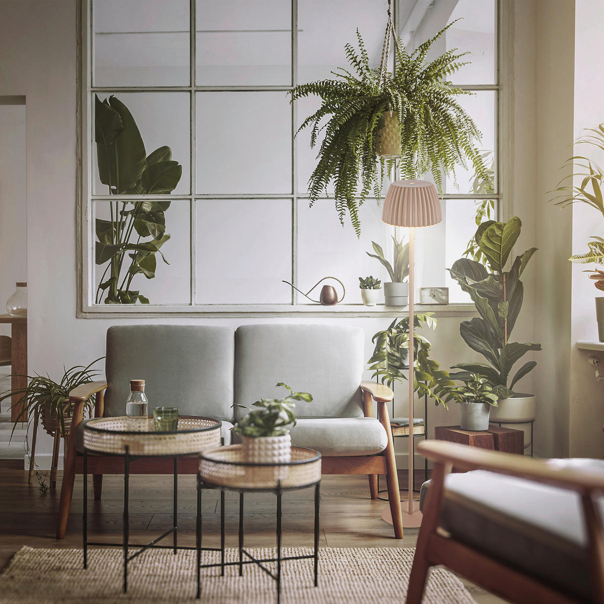 AKKU-STEHLEUCHTE 19/123,5 cm    - Beige, Basics, Kunststoff/Metall (19/123,5cm)