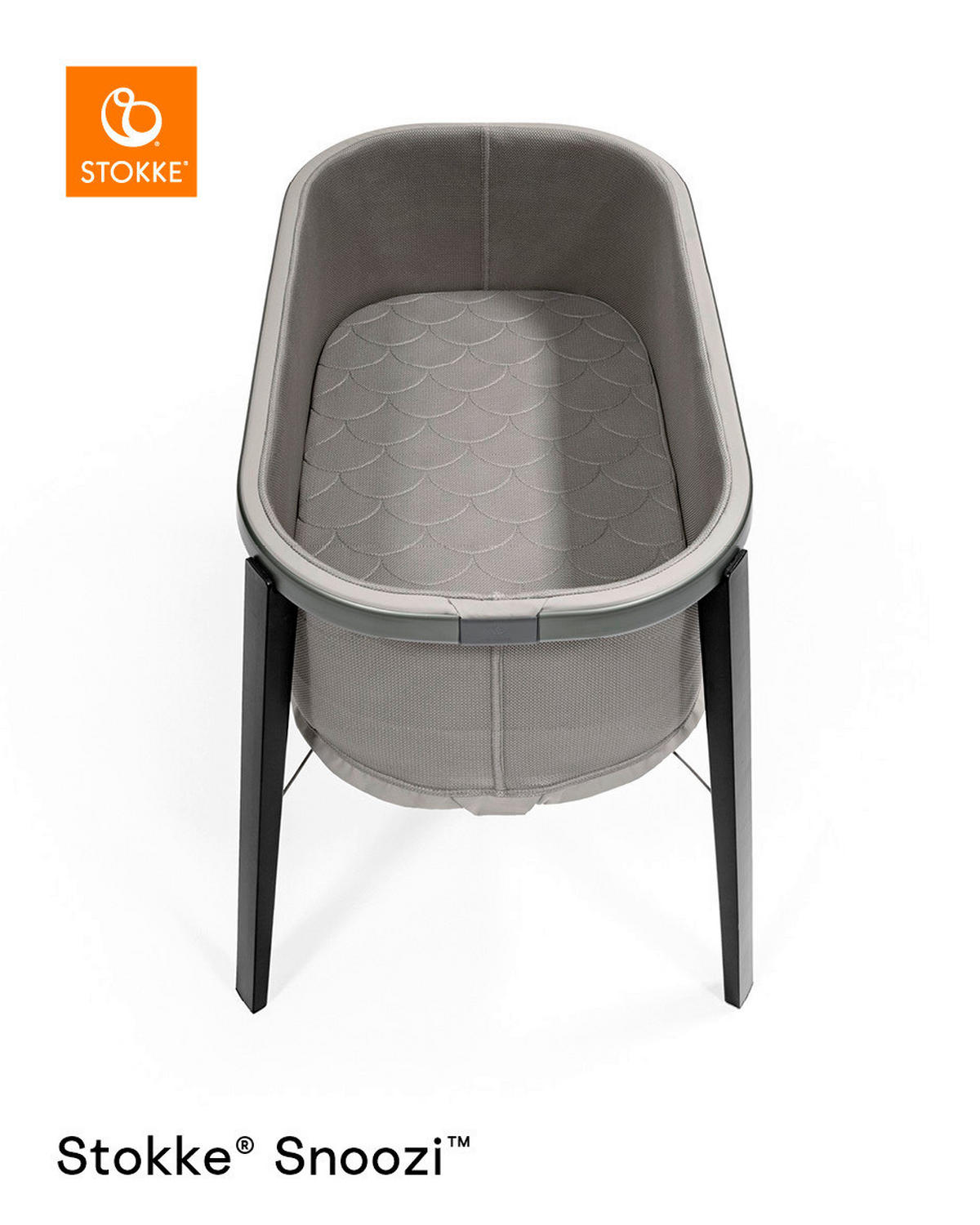 OBPOSTELJNA POSTELJICA Snoozi bukev 59,7/76/87,1 cm siva, črna  - siva/črna, Basics, kovina/tekstil (59,7/76/87,1cm) - Stokke