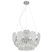 KRONLEUCHTER 50/120 cm   - Klar/Chromfarben, KONVENTIONELL, Glas/Metall (50/120cm) - Globo