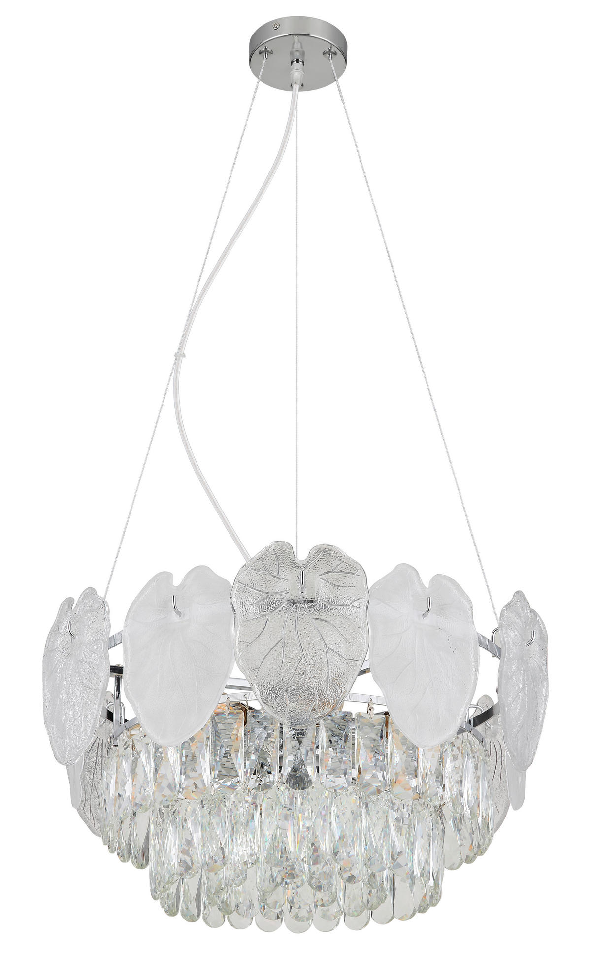 KRONLEUCHTER 50/120 cm   - Klar/Chromfarben, KONVENTIONELL, Glas/Metall (50/120cm) - Globo