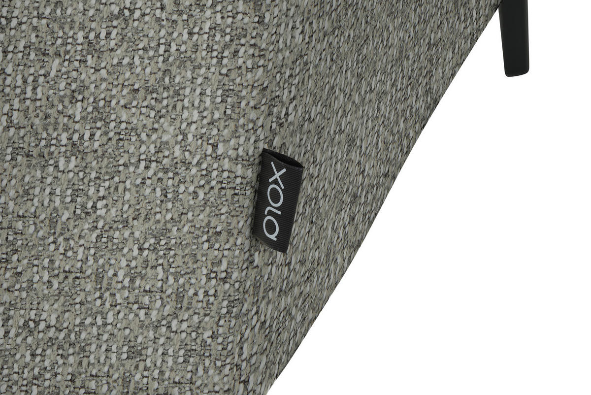 ECKSOFA in Struktur Hellgrau  205/280 cm  - Hellgrau/Schwarz, Design, Textil/Metall (205/280cm) - Xora