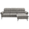 ECKSOFA in Flachgewebe Graubraun  - Graubraun/Schwarz, Konventionell, Textil/Metall (260/181cm) - Beldomo Speed