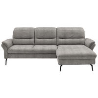 ECKSOFA in Flachgewebe Graubraun  260/181 cm  - Graubraun/Schwarz, KONVENTIONELL, Textil/Metall (260/181cm) - Beldomo Speed