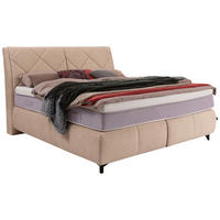 POSTELJA BOXSPRING 180 cm   x 200 cm  , tekstil bež  - črna/bež, Design, kovina/tekstil (180/200cm) - Dieter Knoll