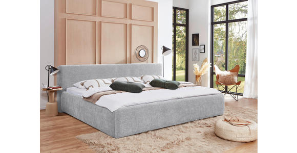 POLSTERBETT Bettkasten, Lattenroste Hellgrau 160/200 cm  - Birkefarben/Buchefarben, Design, Holz/Textil (160/200cm) - Xora
