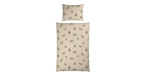 WENDEBETTWÄSCHE 2-teilig Flanell 140/200 cm  - Taupe, KONVENTIONELL, Textil (140/200cm) - Esposa
