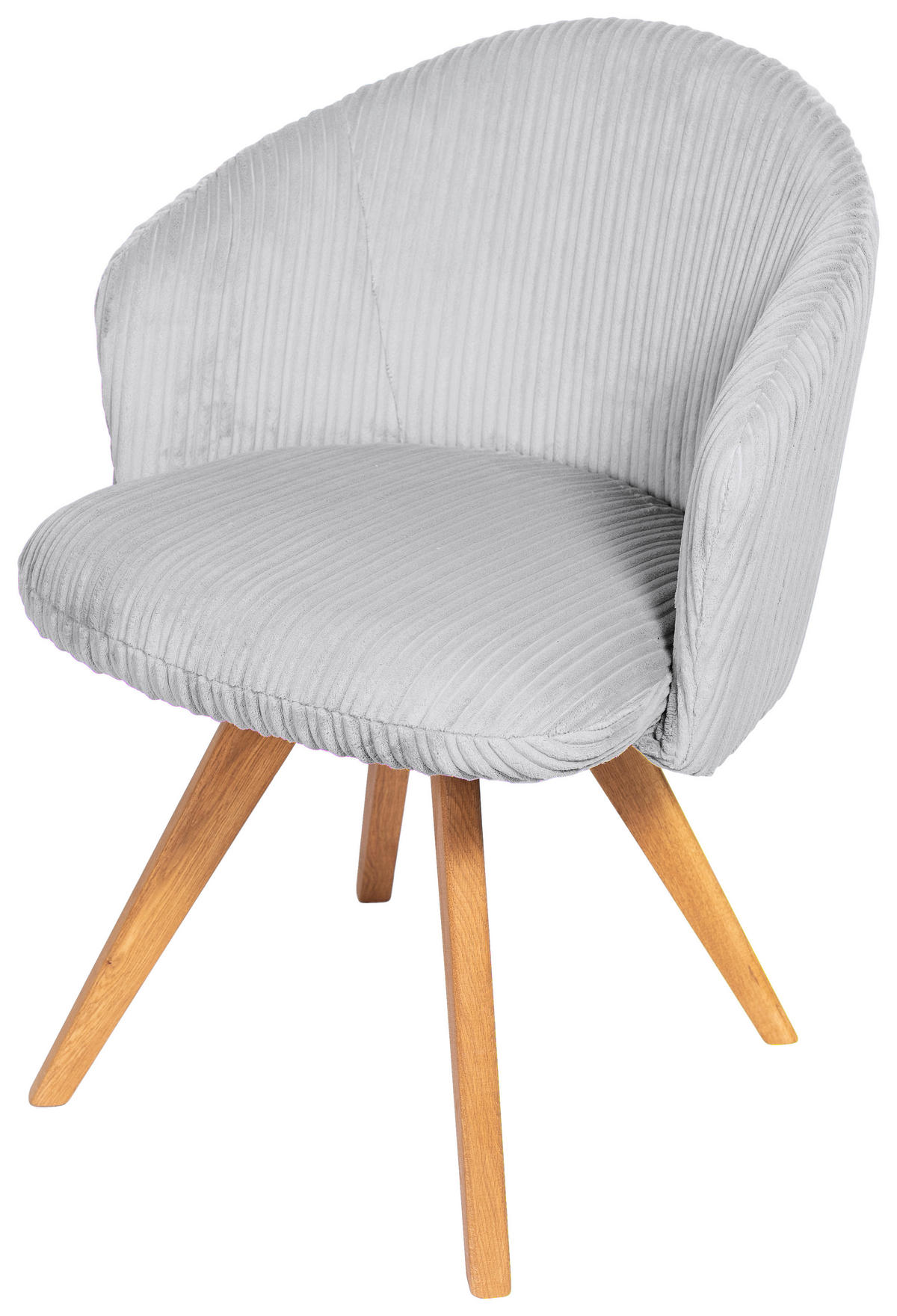 ARMLEHNSTUHL  in Feincord  - Eichefarben/Hellgrau, KONVENTIONELL, Holz/Textil (61/82/59cm) - Stylife