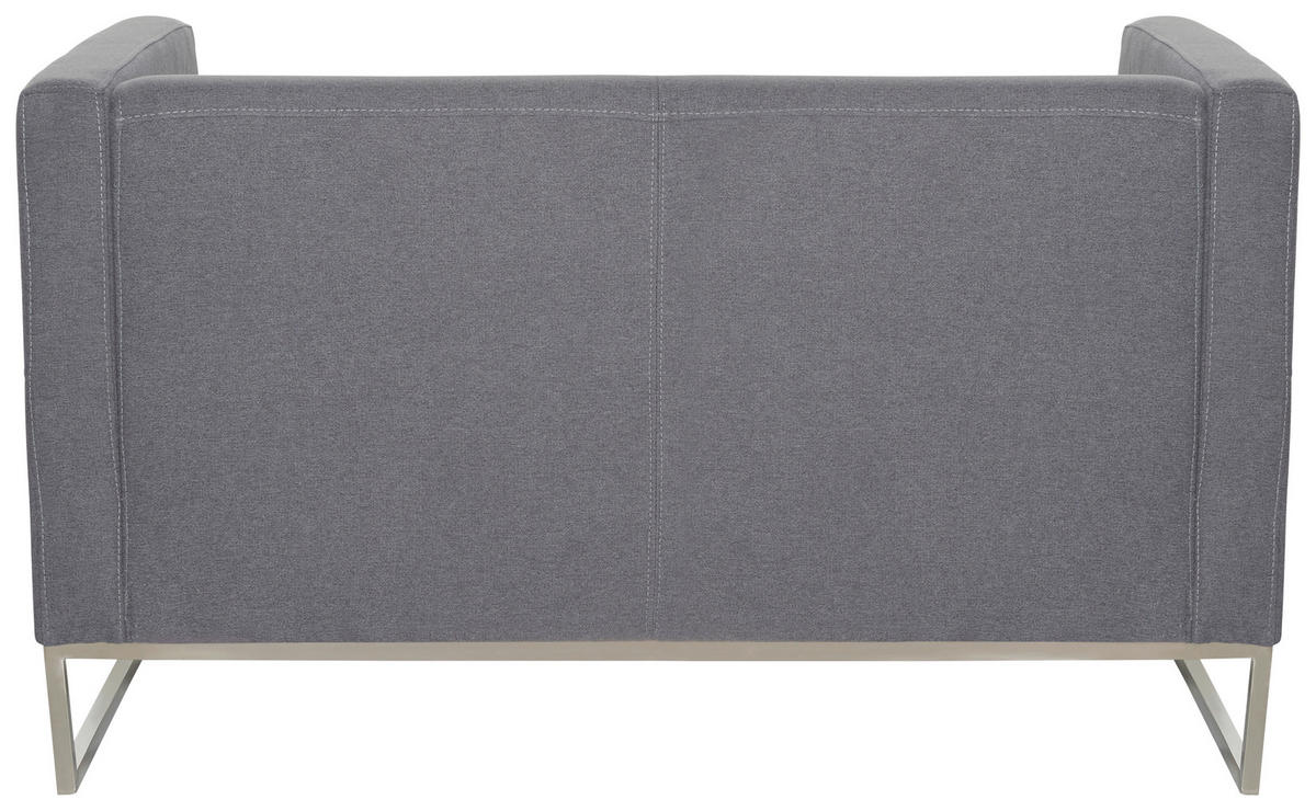 2-SITS SOFFA i textil mörkgrå  - mörkgrå/silver, Modern, metall/textil (122/71/72cm) - MID.YOU