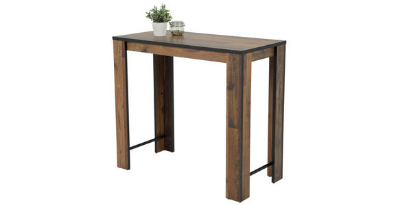 BARTISCH rechteckig Schwarz, Dunkelbraun - Dunkelbraun/Schwarz, MODERN, Holzwerkstoff/Metall (120/58/108cm) - Carryhome