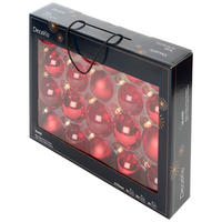 SADA VIANOČNÝCH GUĽÍ 21 ks   - červená, Konventionell, sklo (7,00/7,00/7,00cm)