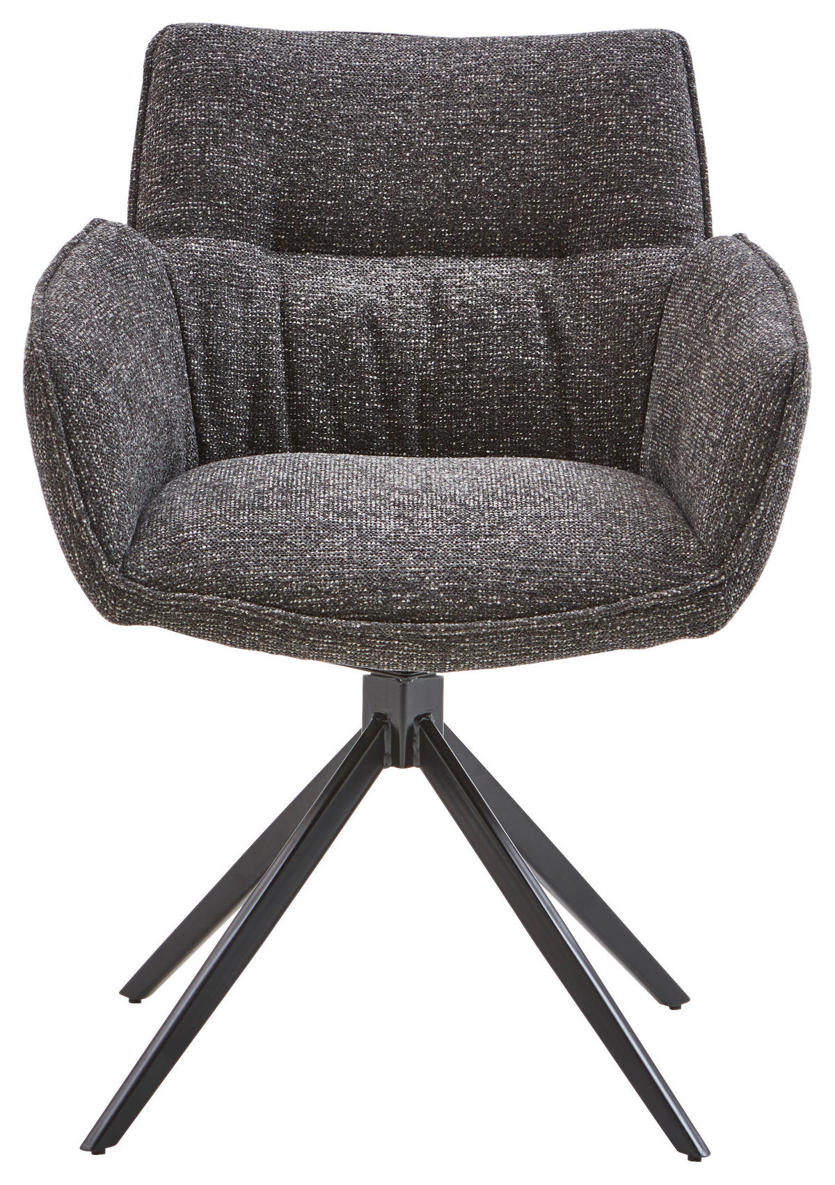 ARMLEHNSTUHL  in Eisen Webstoff  - Anthrazit/Schwarz, Design, Textil/Metall (60/83,5/65cm) - Valdera