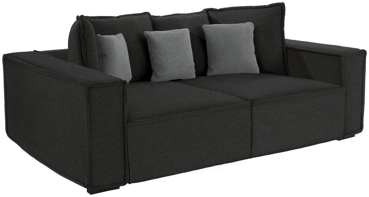 BIGSOFA in Anthrazit, Grau  - Anthrazit/Grau, MODERN, Holz/Textil (244/62/117cm) - Luca Bessoni