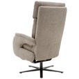 RELAXSESSEL Chenille Relaxfunktion, Rücken echt    - Graubraun/Schwarz, KONVENTIONELL, Textil/Metall (70/117/85cm) - Dieter Knoll