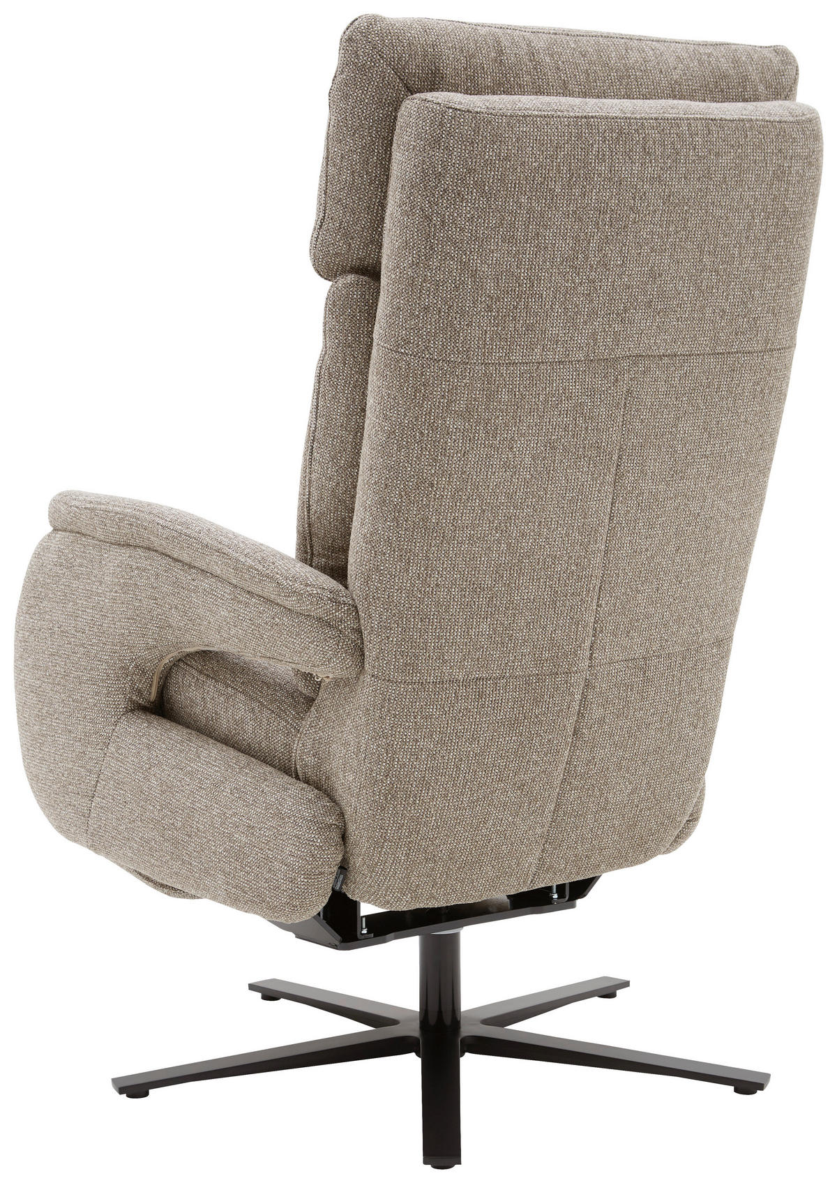 RELAXSESSEL Chenille Relaxfunktion, Rücken echt    - Graubraun/Schwarz, KONVENTIONELL, Textil/Metall (70/117/85cm) - Dieter Knoll