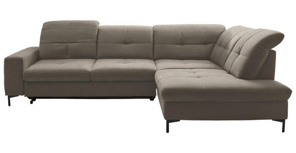 ECKSOFA  in Chenille Hellbraun  310/240 cm  - Hellbraun/Schwarz, Design, Textil/Metall (310/240cm) - Xora