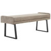HOCKERBANK 160/49/49 cm Webstoff Schwarz, Taupe  - Taupe/Schwarz, Design, Textil/Metall (160/49/49cm) - Novel