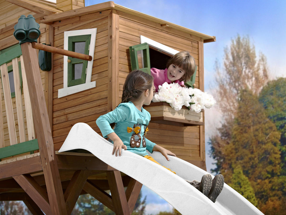 SPIELTURM 432/288/193 cm  - Braun/Weiß, KONVENTIONELL, Holz (432/288/193cm) - Ambia Garden