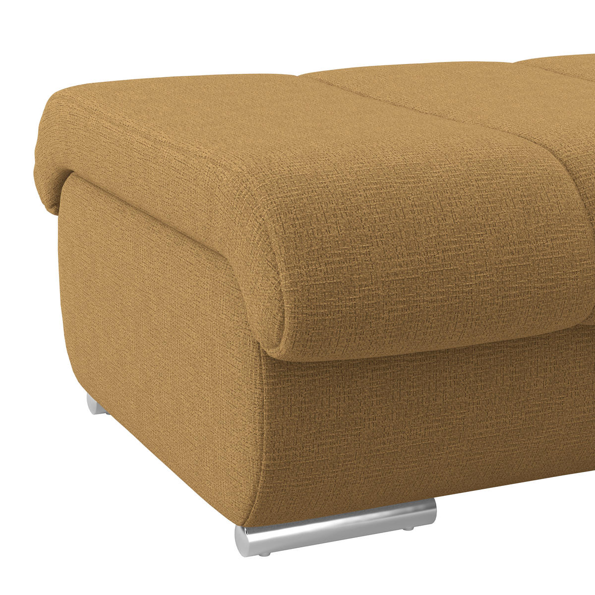 HOCKER Textil Senfgelb  - Chromfarben/Senfgelb, Modern, Textil/Metall (100/43/80cm) - Livetastic