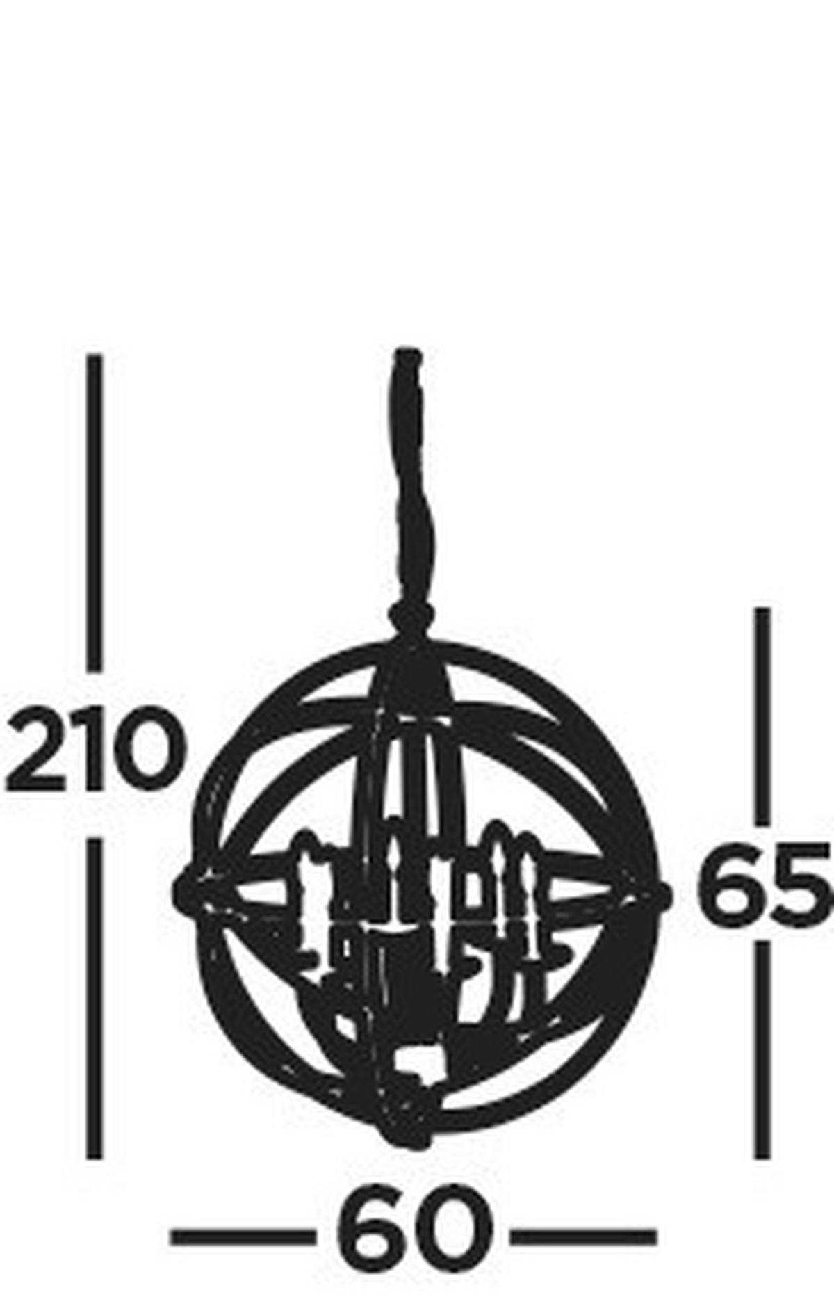 VISEČA SVETILKA  Orbit      60/210 cm      E14 - barve medenine, Design, kovina (60/210cm)