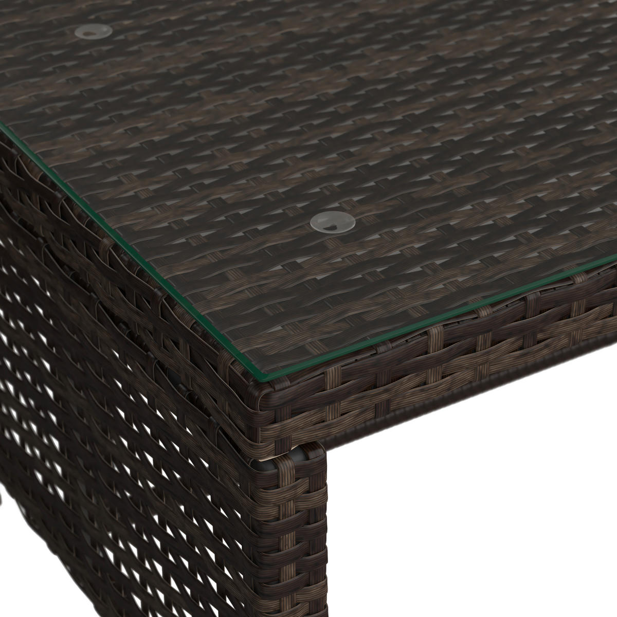 LOUNGEGARNITUR  120/179 cm  Stahl  - Dunkelgrau/Dunkelbraun, MODERN, Glas/Kunststoff (120/179cm) - Ambia Garden