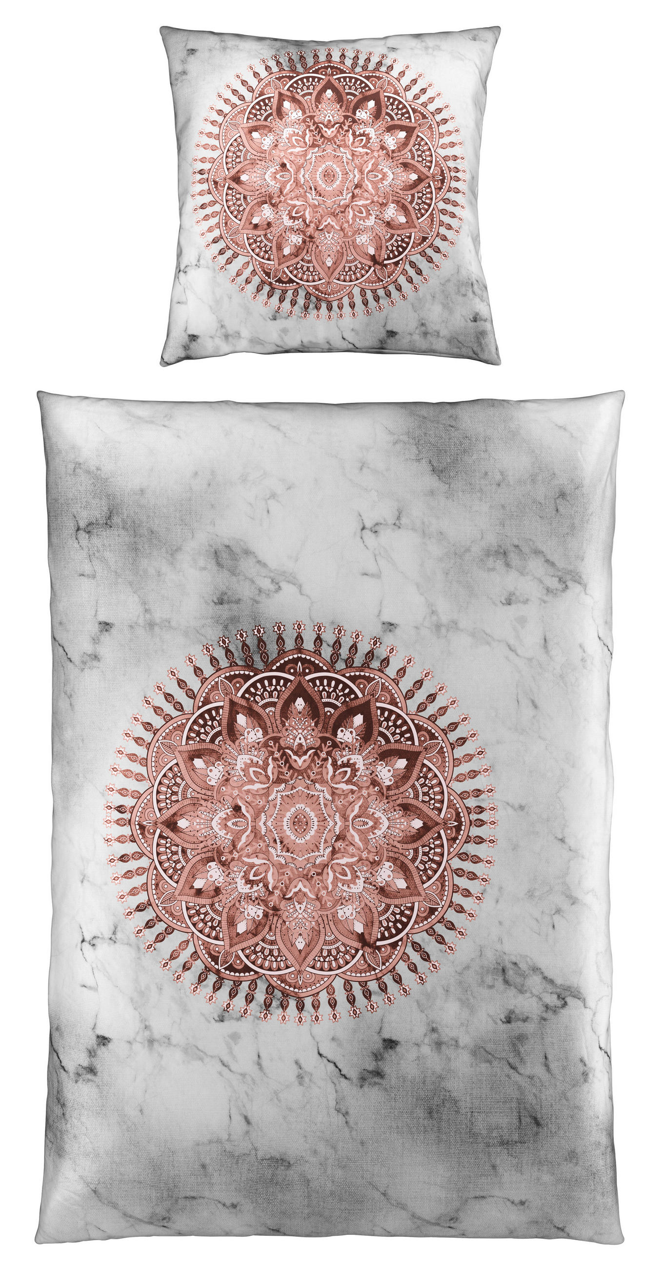 BETTWÄSCHE Satin 135/200 cm  - Weiß/Grau, Textil (135/200cm) - Novel