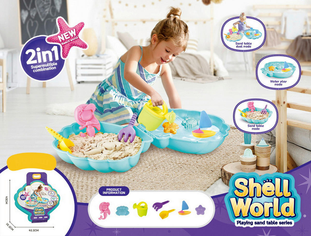 WASSERSPIELZEUG SAND- U. WASSERMUSCHEL MINI 46CM  - Türkis, Basics, Kunststoff (46cm)