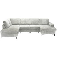 WOHNLANDSCHAFT Naturfarben Cord  - Schwarz/Naturfarben, KONVENTIONELL, Textil/Metall (197/303/148cm) - Carryhome