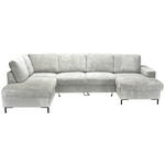 WOHNLANDSCHAFT Naturfarben Cord  - Schwarz/Naturfarben, KONVENTIONELL, Textil/Metall (197/303/148cm) - Carryhome