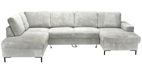 WOHNLANDSCHAFT Naturfarben Cord  - Schwarz/Naturfarben, KONVENTIONELL, Textil/Metall (197/303/148cm) - Carryhome