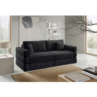 SCHLAFSOFA TERAZZO in Webstoff Schwarz  - Schwarz, Design, Kunststoff/Textil (254/93/167cm) - Livetastic