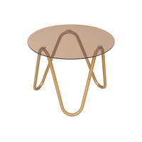 BEISTELLTISCH 50/50/35 cm Ventana Mokka rund  - Mokka, Basics, Glas/Metall (50/50/35cm) - Leitmotiv