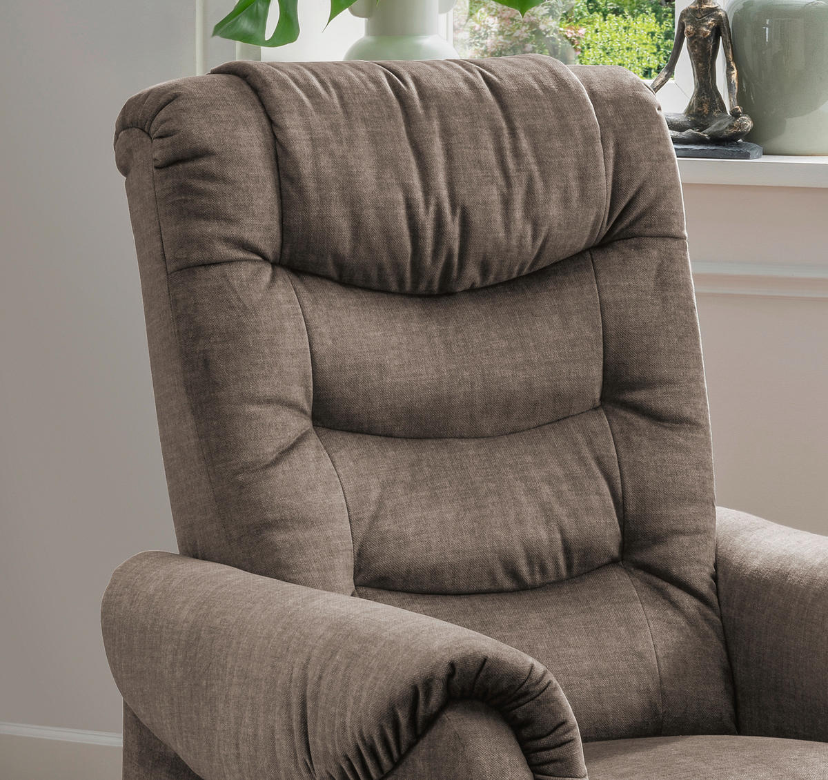 FERNSEHSESSEL in Velours Braun  - Schwarz/Braun, Design, Kunststoff/Textil (76/106/94cm) - Livetastic