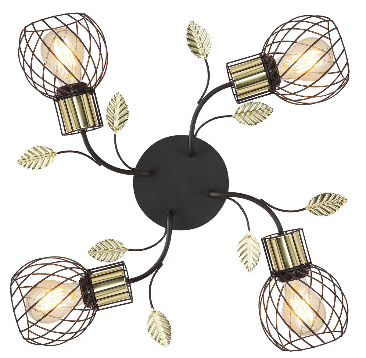 MENNYEZETI LÁMPA - fekete/sárgarézszínű, Basics, fém (58/16,5cm) - Globo