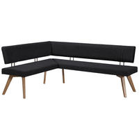 ECKBANK 190/200 cm  in Schwarz, Wildeiche  - Wildeiche/Eichefarben, Design, Holz/Textil (190/200cm) - Venda