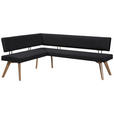 ECKBANK 160/180 cm  in Schwarz, Wildeiche  - Wildeiche/Eichefarben, Design, Holz/Textil (160/180cm) - Venda