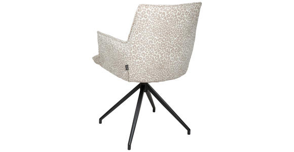 ARMLEHNSTUHL  Stoffauswahl, Sitzfläche 360° drehbar, automatische Rückholfunktion Jacquard  - Taupe/Beige, Design, Textil/Metall (59/89.5/63cm) - Novel