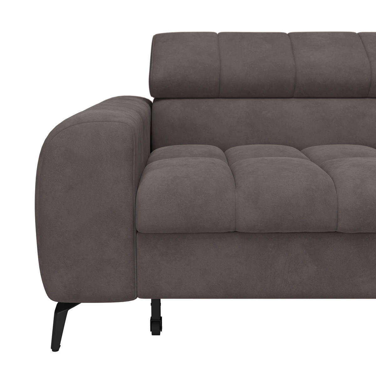 ECKSOFA in Graphitfarben  - Dunkelgrau/Schwarz, Trend, Kunststoff/Textil (261/203cm) - Livetastic