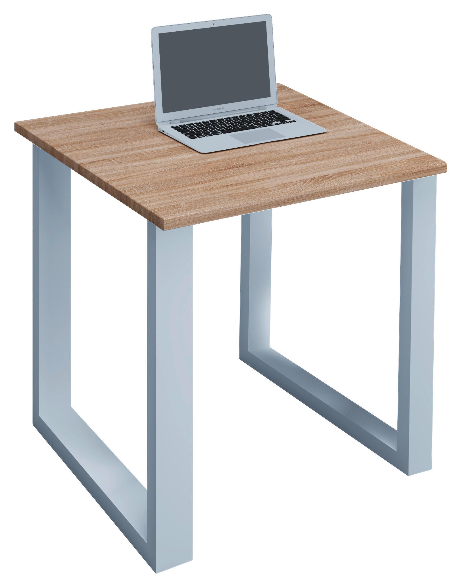 SCHREIBTISCH 80/50/76 cm  in Weiß, Sonoma Eiche  - Weiß/Sonoma Eiche, MODERN, Holzwerkstoff/Metall (80/50/76cm) - MID.YOU
